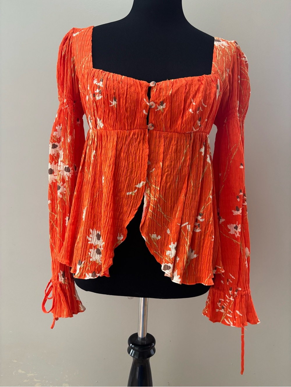 Urban Outfitters UO Allie Tie-Sleeve Blouse